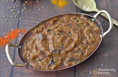 Curry Brinjal de Estilo Musulmán para Biryani / Salsa Kathirikai para Biryani